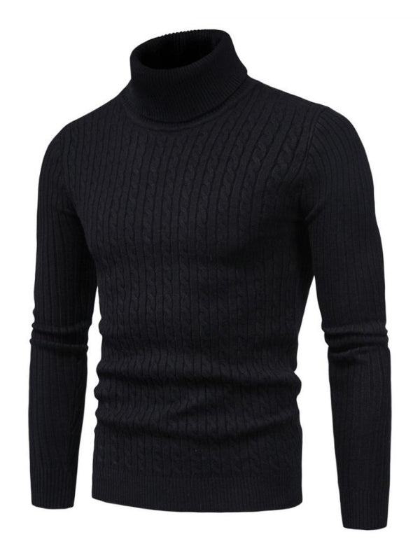 Herren Strickpullover mit Rollkragen und schmaler Passform, Pullover mit weitem Bein 