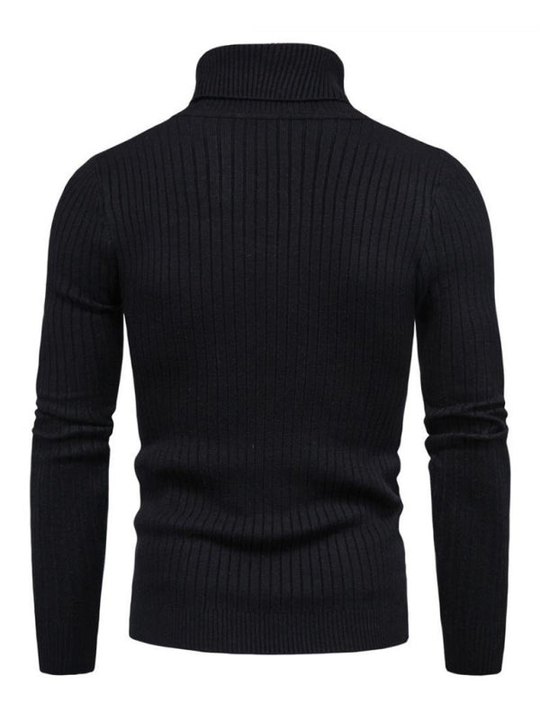 Herren Strickpullover mit Rollkragen und schmaler Passform, Pullover mit weitem Bein 