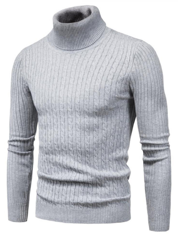 Herren Strickpullover mit Rollkragen und schmaler Passform, Pullover mit weitem Bein 