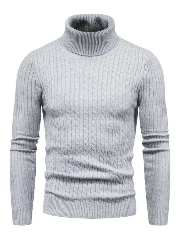 Herren Strickpullover mit Rollkragen und schmaler Passform, Pullover mit weitem Bein 