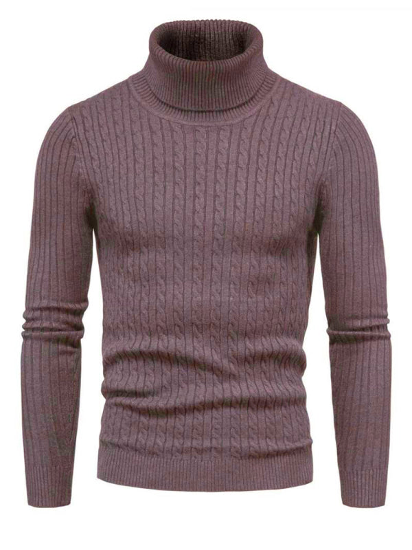 Herren Strickpullover mit Rollkragen und schmaler Passform, Pullover mit weitem Bein 