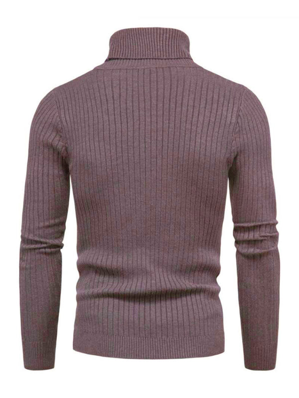 Herren Strickpullover mit Rollkragen und schmaler Passform, Pullover mit weitem Bein 