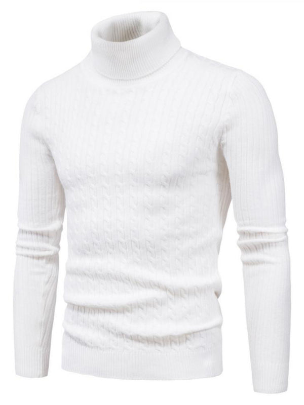 Herren Strickpullover mit Rollkragen und schmaler Passform, Pullover mit weitem Bein 