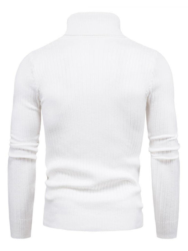 Herren Strickpullover mit Rollkragen und schmaler Passform, Pullover mit weitem Bein 