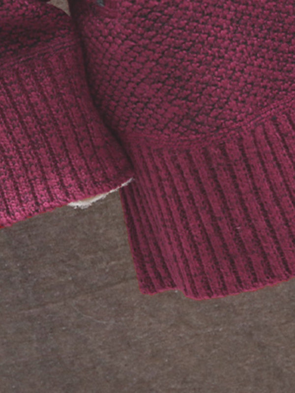 Fleece-lined hooded cardigan detail
