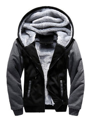 Men's Sweater Hooded Loose Sports Fleece Thickening Men's Coat – front view