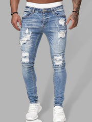 Herrenmode Ripped Slim Skinny Jeans 