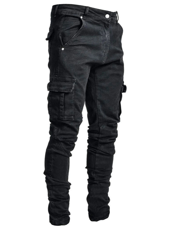 Jeans skinny pour homme avec poches latérales, style nouveau 