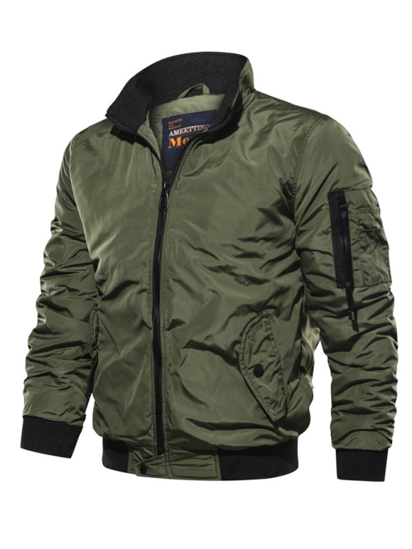 Herren Baumwolljacke Mantel Einfache Mode Herren Baumwollkleidung 