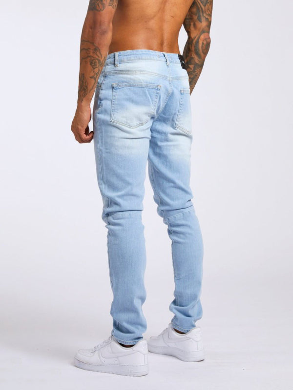 Men's solid slim fit basic skinny jeans