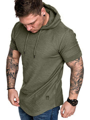 Kurzarm-T-Shirt für Herren, sportlicher Freizeitpullover, Herren-Hoodie 
