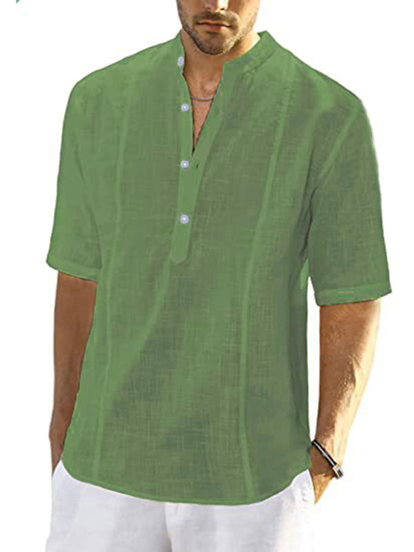 New Arrival Men's Comfortable Casual Linen Shirt With Long Sleeves