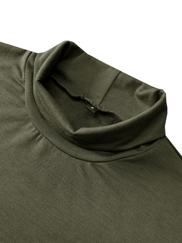 Men's turtleneck all-match bottoming short-sleeved t-shirt