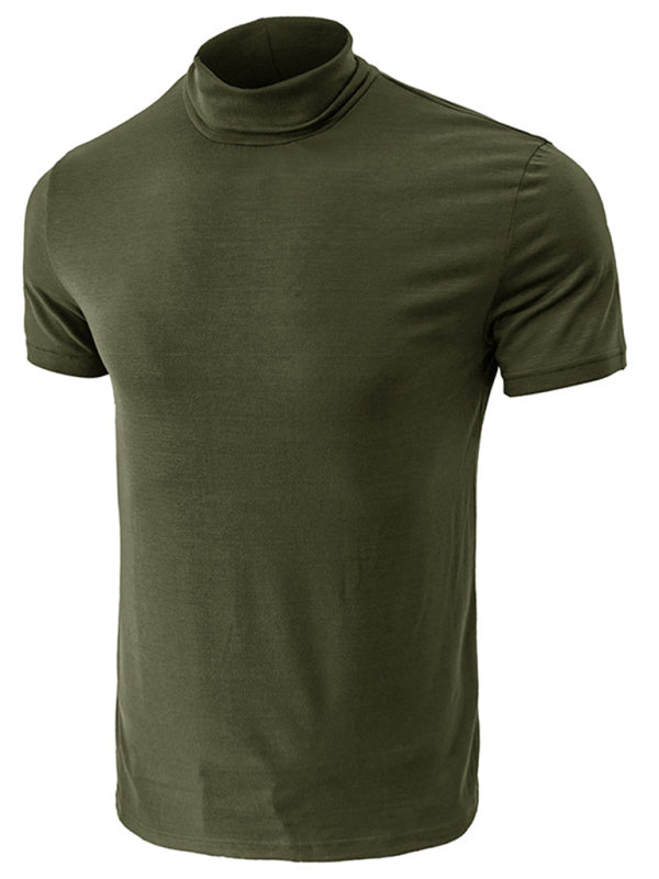 Men's turtleneck all-match bottoming short-sleeved t-shirt