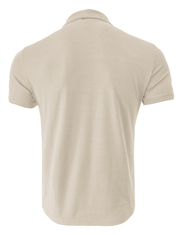 Men's turtleneck all-match bottoming short-sleeved t-shirt