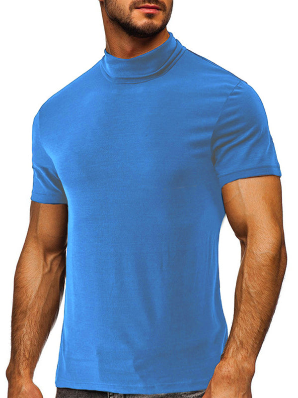 Men's turtleneck all-match bottoming short-sleeved t-shirt