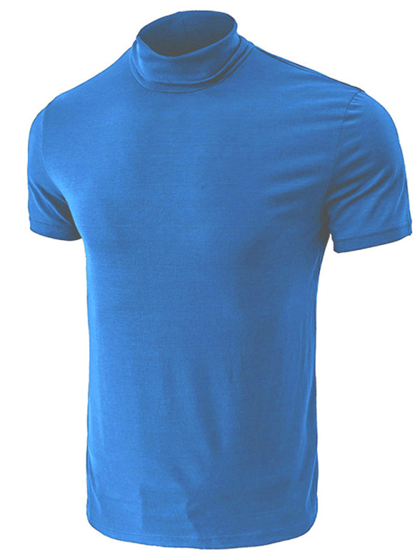 Men's turtleneck all-match bottoming short-sleeved t-shirt