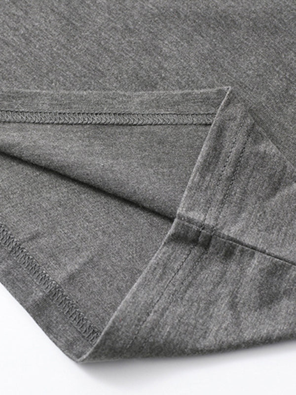 Herren Freizeit-Henley-Langarmshirt mit Knöpfen 