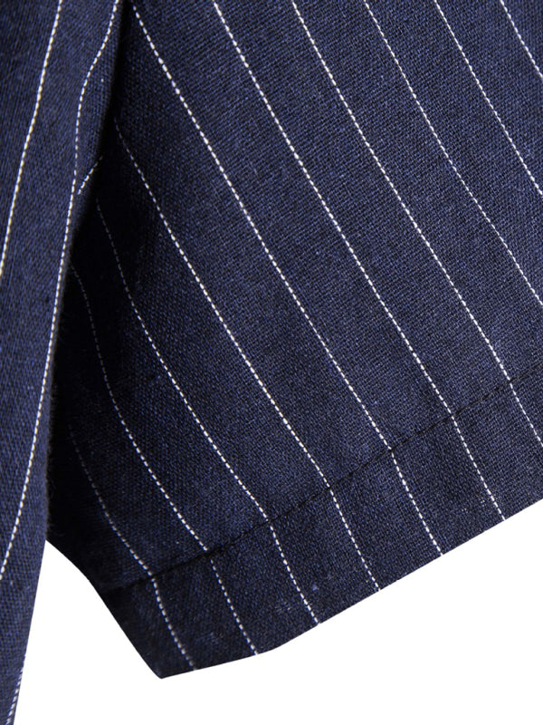 Chemise rayée décontractée à manches courtes pour homme 