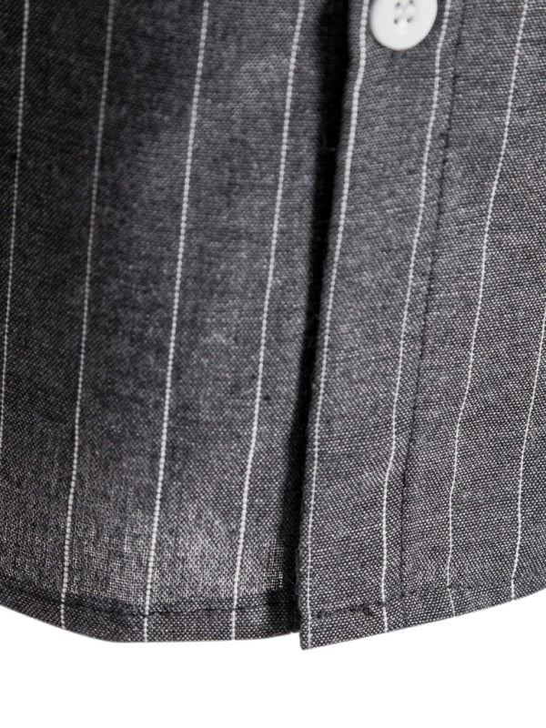 Chemise rayée décontractée à manches courtes pour homme 