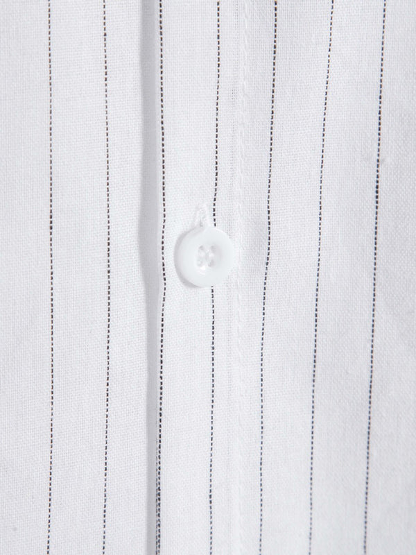 Chemise rayée décontractée à manches courtes pour homme 