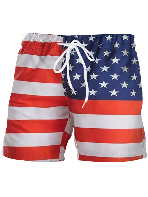 Men's patriotic flag swim shorts - alternate pattern with eagle design