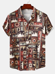 Herren-Strandurlaubshemd mit Blumenmuster 
