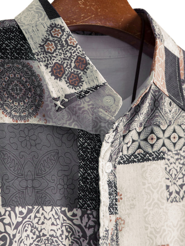 Herren-Kurzarmhemd mit Vintage-Paisleymuster 