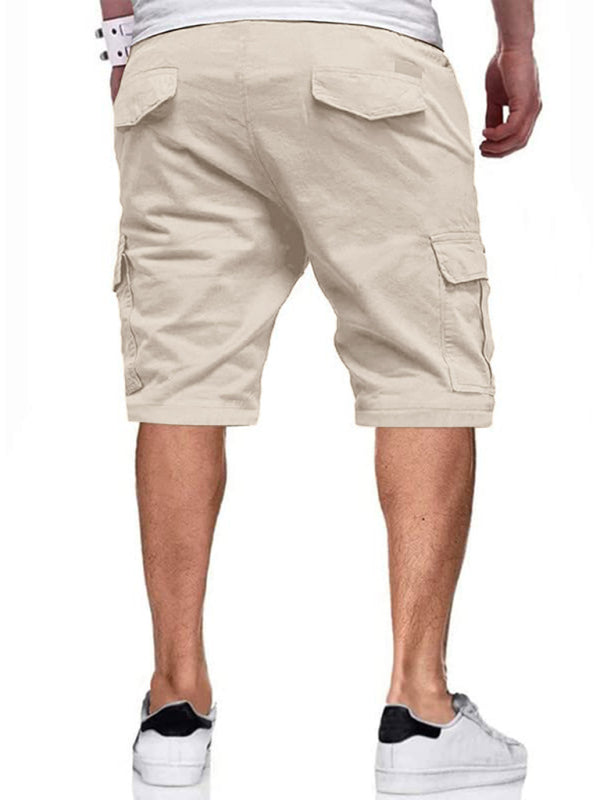 Neue Herren-Latzhose mit Kordelzug, farblich abgesetzten Shorts 
