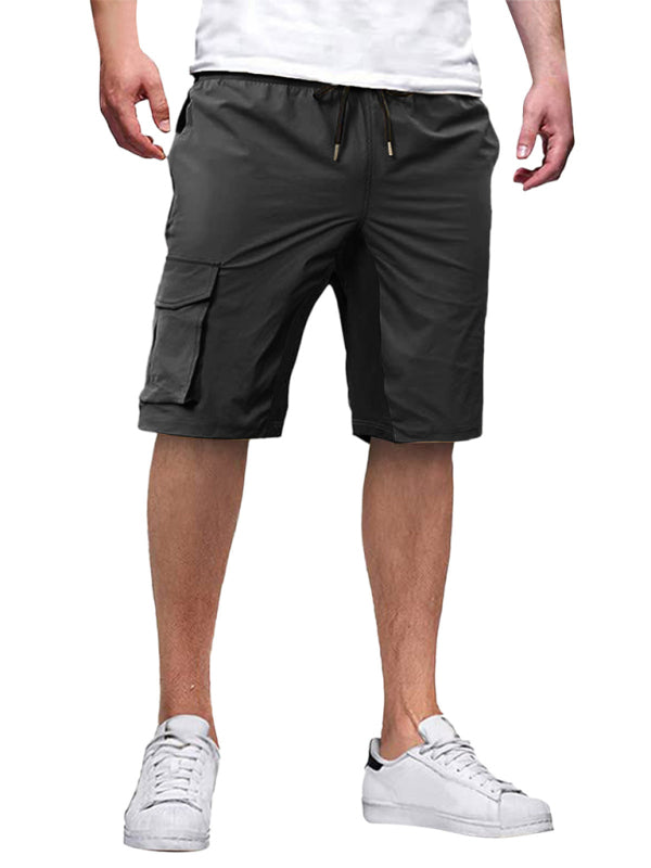 Neue Herren-Latzhose mit Kordelzug, farblich abgesetzten Shorts 