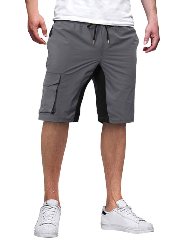 Neue Herren-Latzhose mit Kordelzug, farblich abgesetzten Shorts 