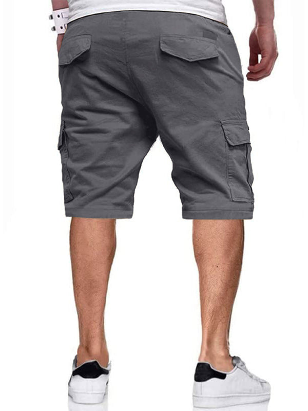 Neue Herren-Latzhose mit Kordelzug, farblich abgesetzten Shorts 