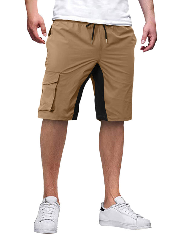 Neue Herren-Latzhose mit Kordelzug, farblich abgesetzten Shorts 