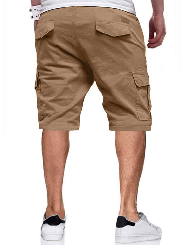 Neue Herren-Latzhose mit Kordelzug, farblich abgesetzten Shorts 