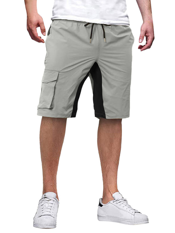 Neue Herren-Latzhose mit Kordelzug, farblich abgesetzten Shorts 