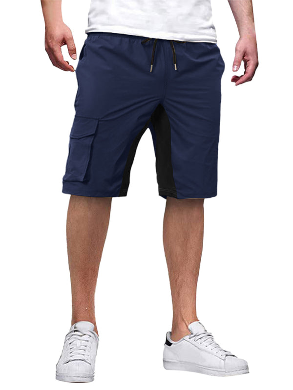 Neue Herren-Latzhose mit Kordelzug, farblich abgesetzten Shorts 