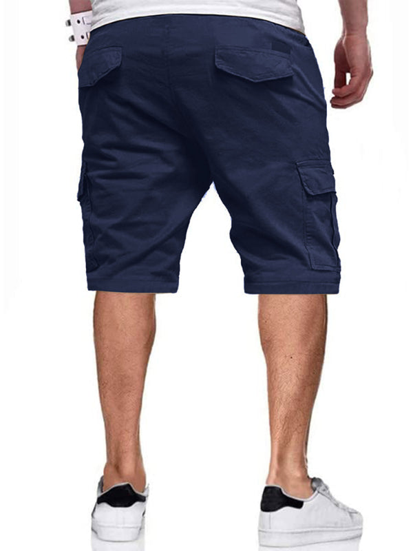 Neue Herren-Latzhose mit Kordelzug, farblich abgesetzten Shorts 