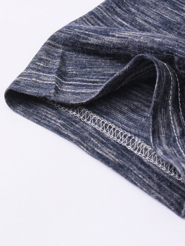 T-shirt d'été à manches courtes pour homme, col Henley, coupe ajustée 