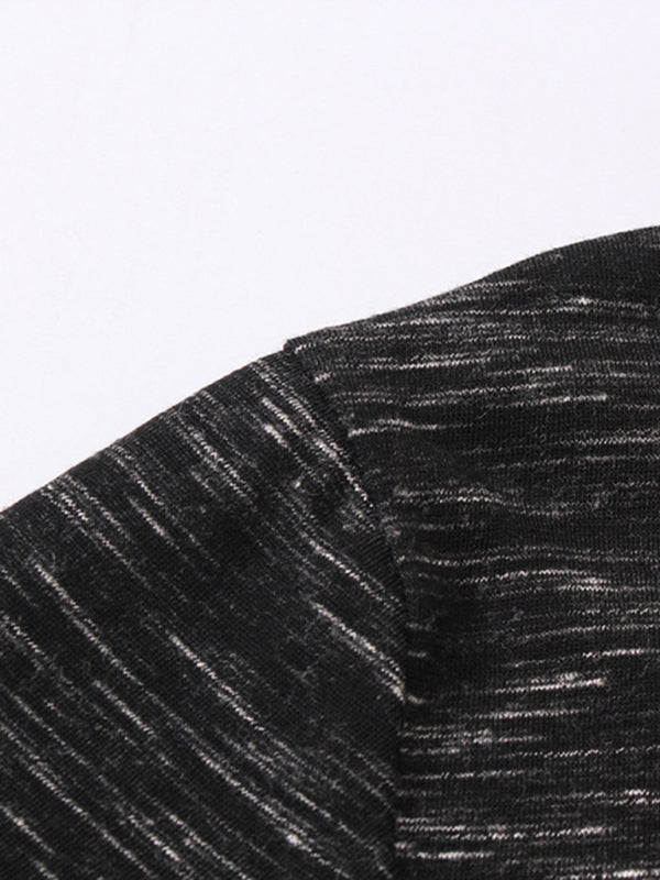 T-shirt d'été à manches courtes pour homme, col Henley, coupe ajustée 