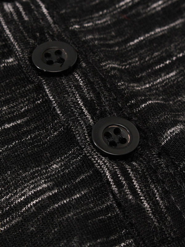 T-shirt d'été à manches courtes pour homme, col Henley, coupe ajustée 