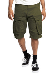Herren-Cargoshorts mit mehreren Taschen, einfarbig, lässig 