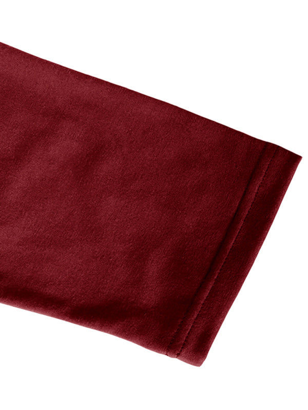 Nouveau t-shirt à manches longues en maille Henley pour homme, à blocs de couleur 