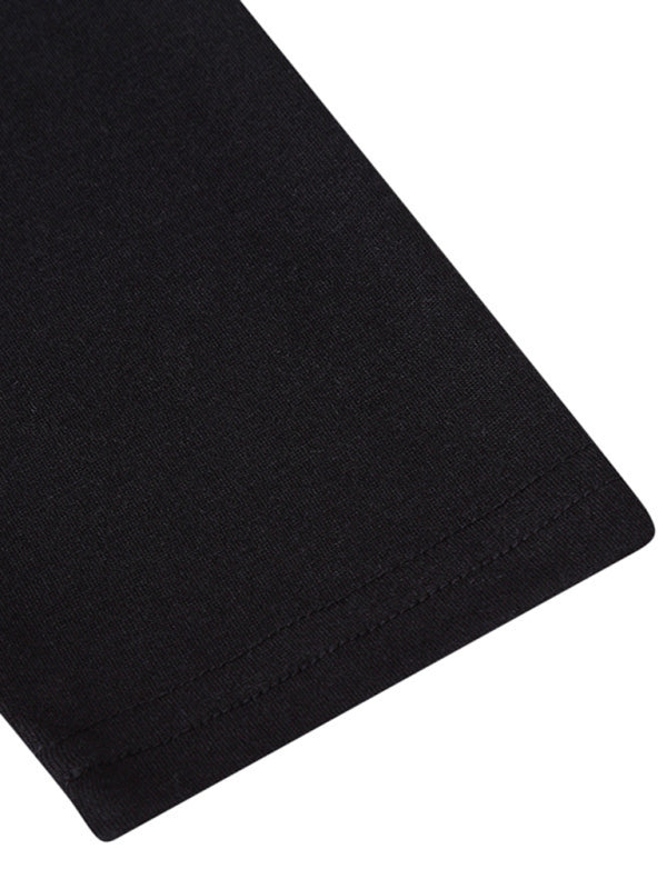 T-shirt à manches longues pour homme, col roulé, couleur unie 