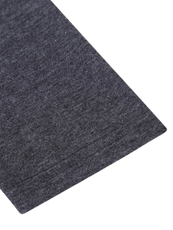 T-shirt à manches longues pour homme, col roulé, couleur unie 