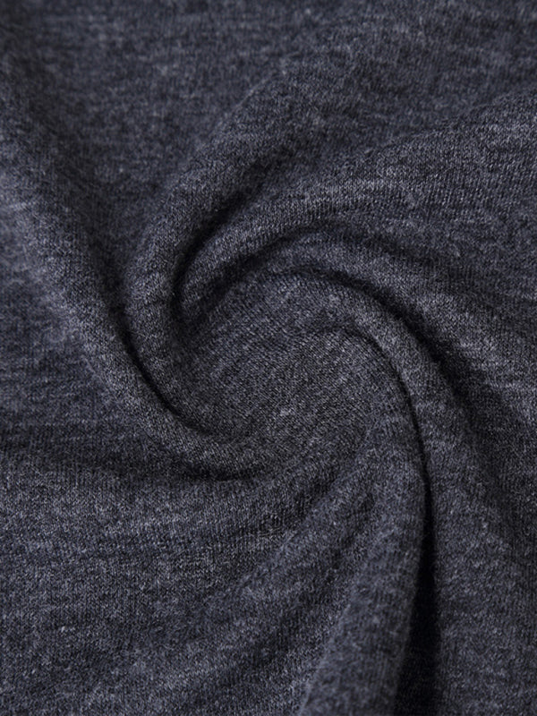 T-shirt à manches longues pour homme, col roulé, couleur unie 