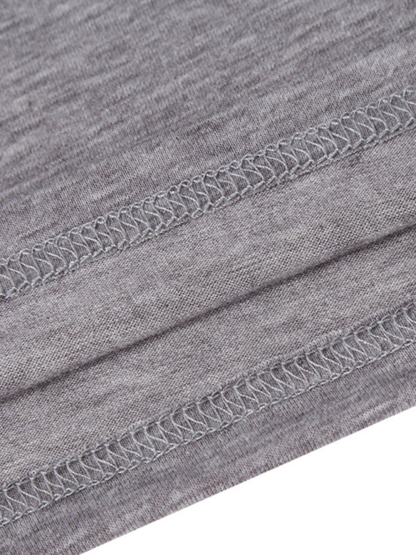 T-shirt à manches longues pour homme, col roulé, couleur unie 