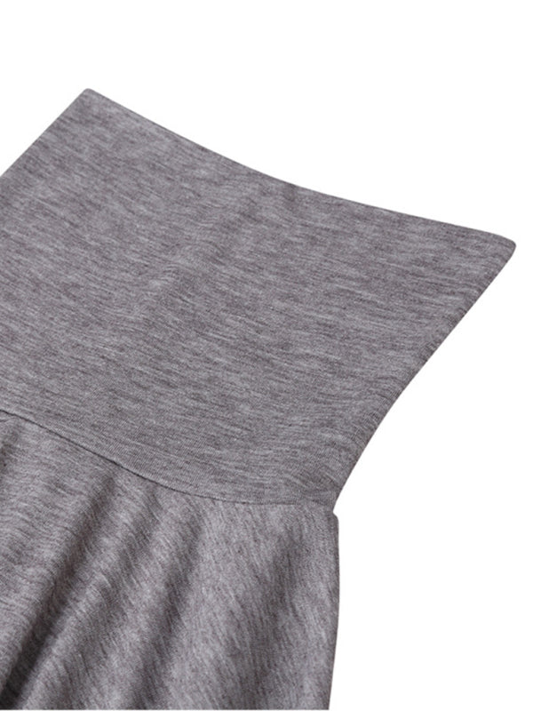 T-shirt à manches longues pour homme, col roulé, couleur unie 