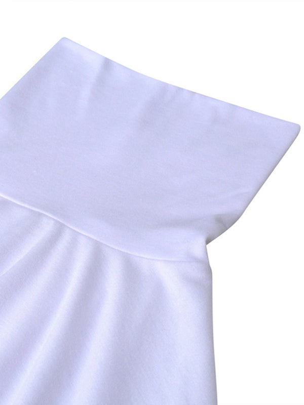 T-shirt à manches longues pour homme, col roulé, couleur unie 