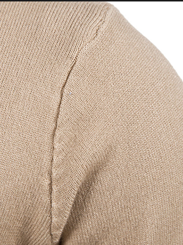 Nouveau cardigan décontracté pour homme, col en V, couleur unie 