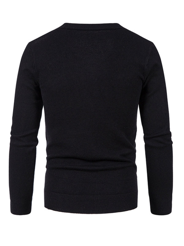 Nouveau cardigan décontracté pour homme, col en V, couleur unie 